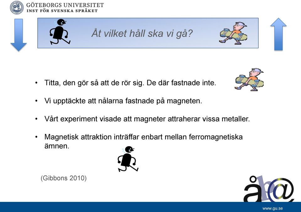 Vårt experiment visade att magneter attraherar vissa metaller.