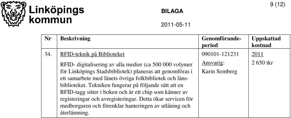 planeras att genomföras i ett samarbete med länets övriga folkbibliotek och länsbiblioteket.