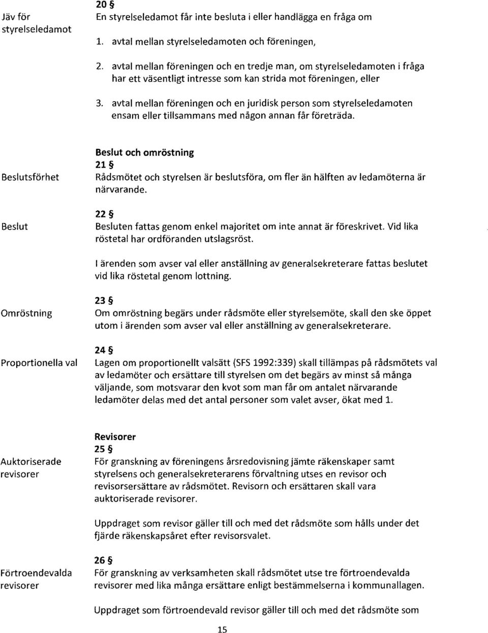avtal mellan föreningen och en juridisk person som styrelseledamoten ensam eller tillsammans med någon annan får företräda.