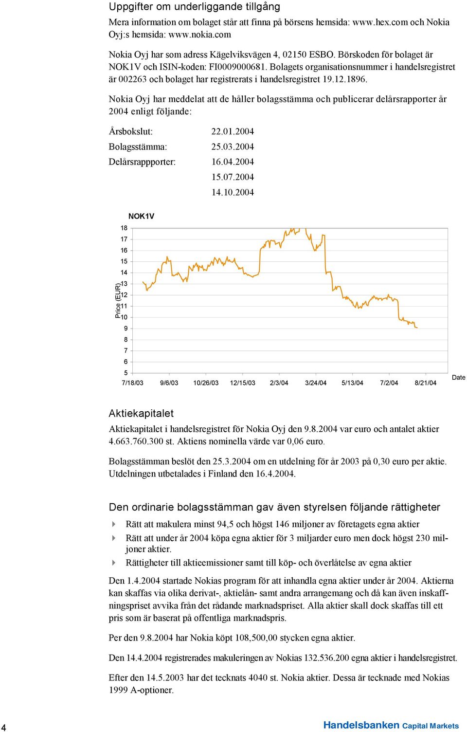 Bolagets organisationsnummer i handelsregistret är 002263 och bolaget har registrerats i handelsregistret 19.12.1896.