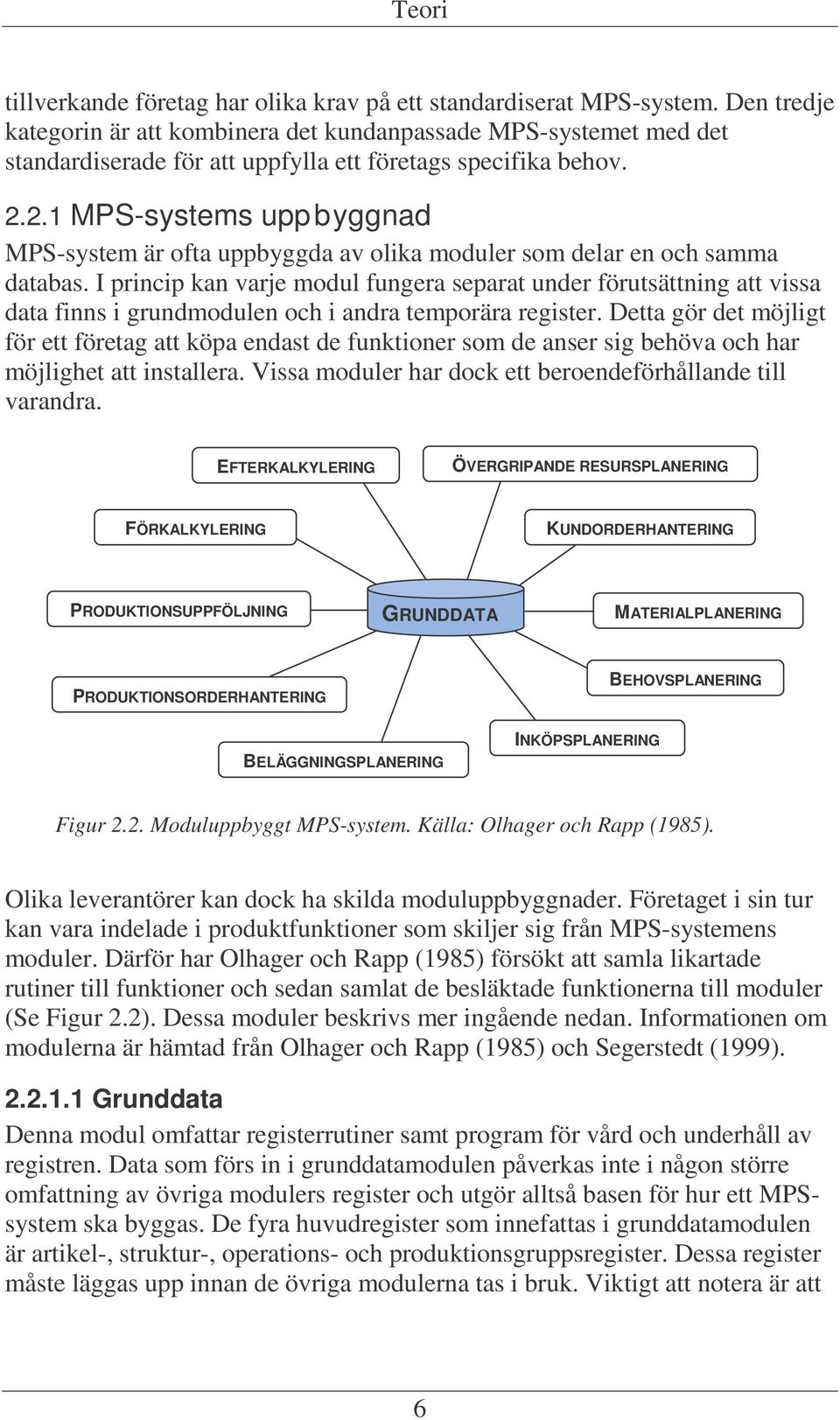 2.1 MPS-systems uppbyggnad MPS-system är ofta uppbyggda av olika moduler som delar en och samma databas.