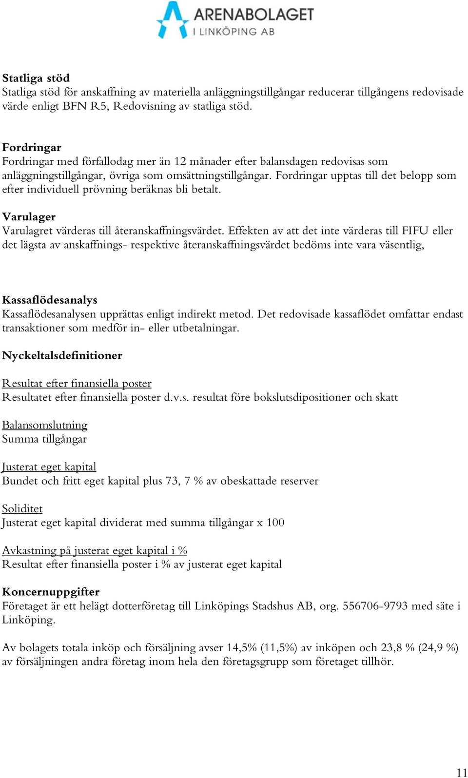 Fordringar upptas till det belopp som efter individuell prövning beräknas bli betalt. Varulager Varulagret värderas till återanskaffningsvärdet.