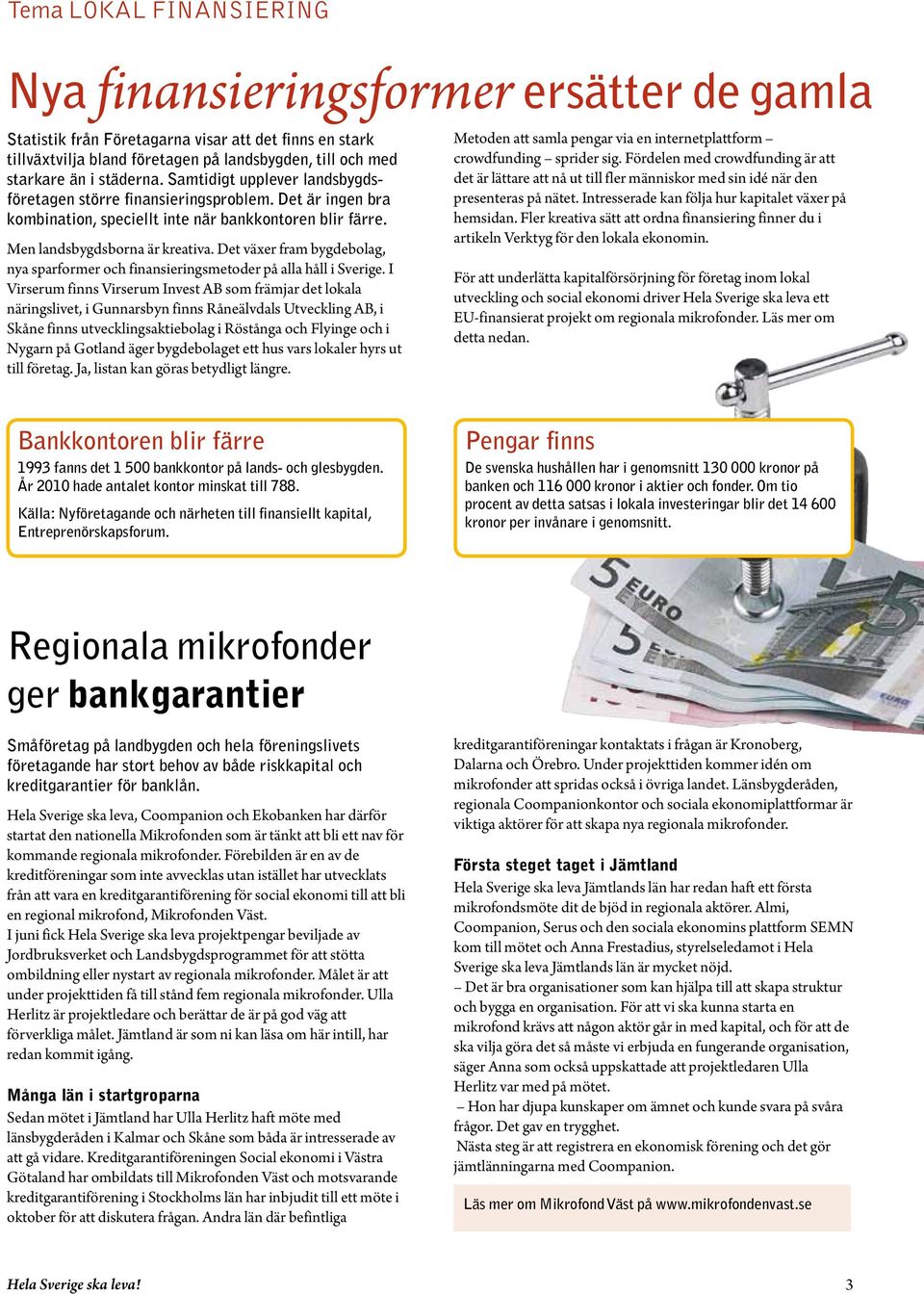 Det växer fram bygdebolag, nya sparformer och finansieringsmetoder på alla håll i Sverige.