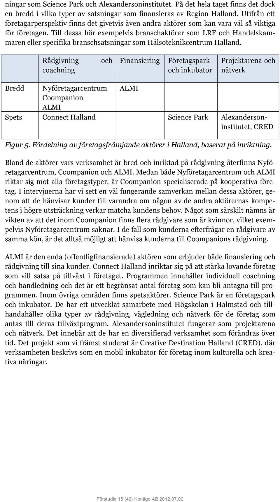 Till dessa hör exempelvis branschaktörer som LRF och Handelskammaren eller specifika branschsatsningar som Hälsoteknikcentrum Halland.