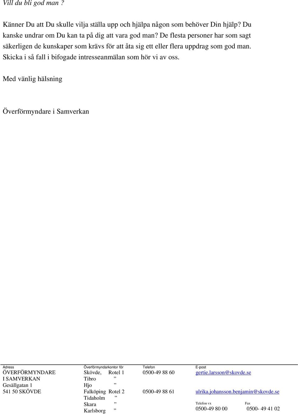 Du kanske undrar om Du kan ta på dig att vara god man?