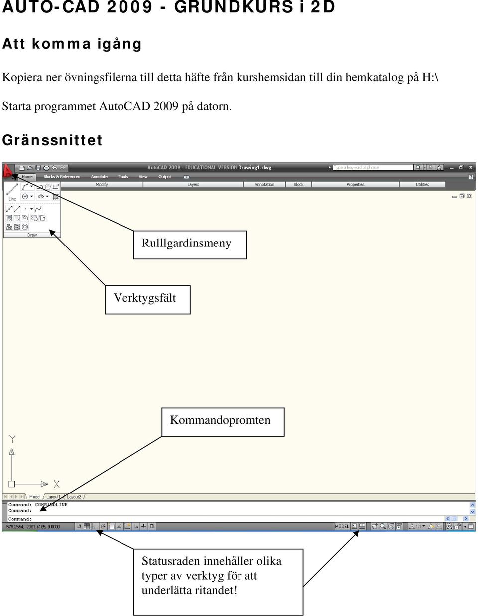 programmet AutoCAD 2009 på datorn.