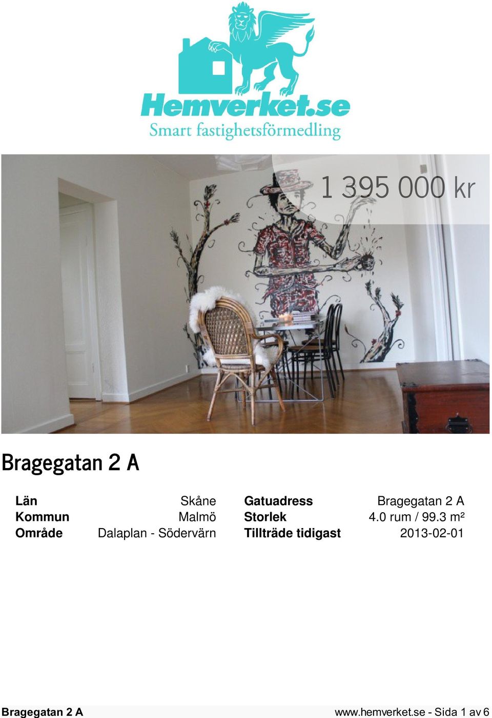 3 m² Område Dalaplan - Södervärn