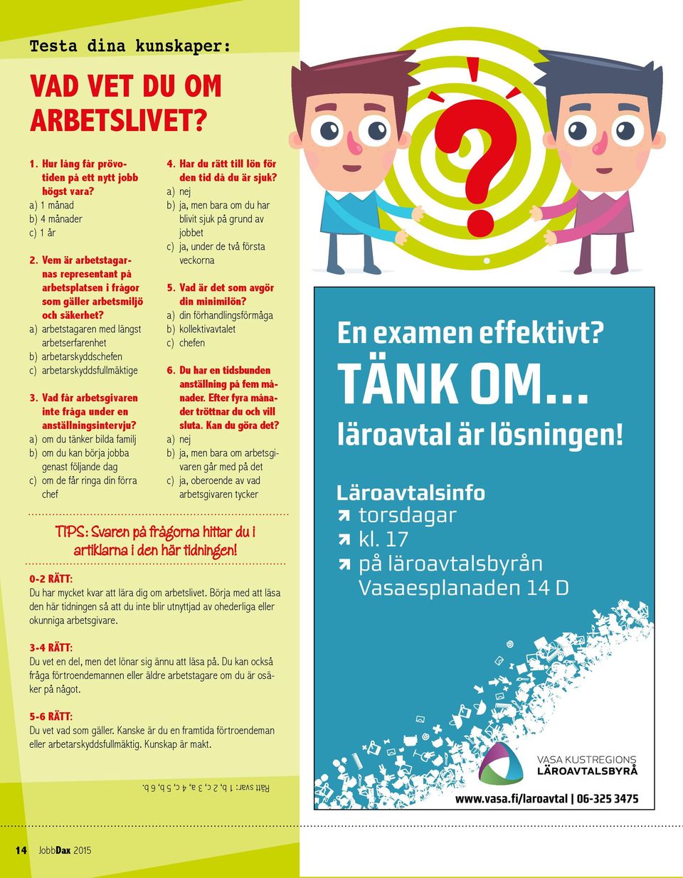 Vad får arbetsgivaren inte fråga under en anställningsintervju? a) om du tänker bilda familj b) om du kan börja jobba genast följande dag c) om de får ringa din förra chef 4.