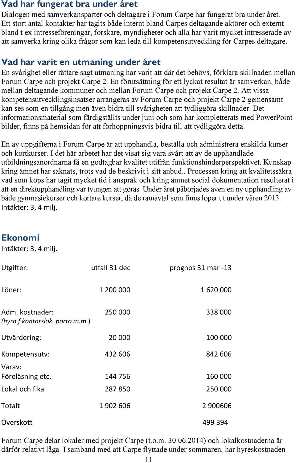 samverka kring olika frågor som kan leda till kompetensutveckling för Carpes deltagare.