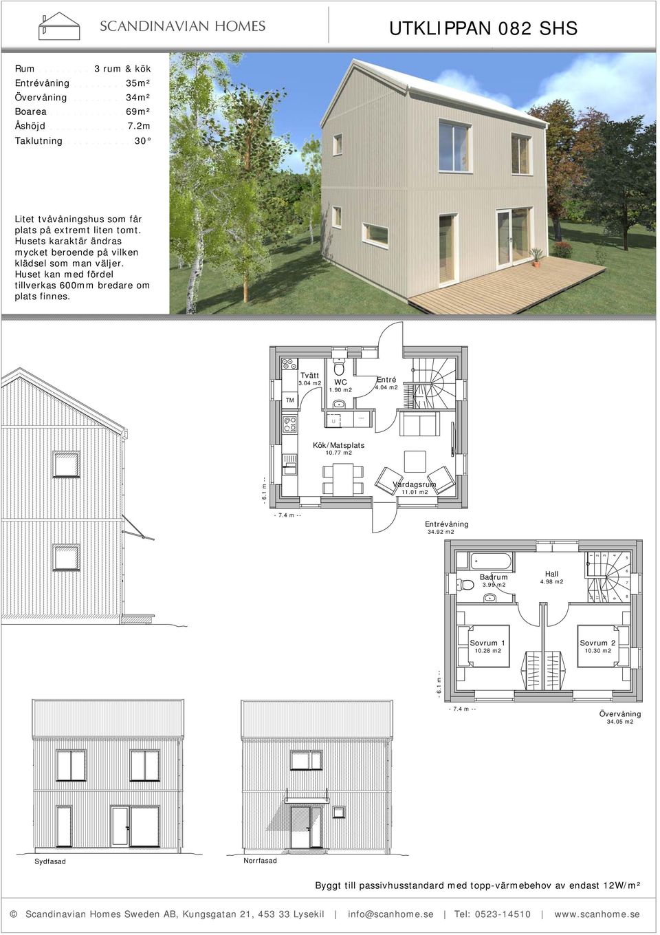 Huset kan med fördel tillverkas 00mm bredare om plats finnes..0 m WC.0 m TM.0 m U *** /Matsplats 0. m -. m --.0 m -. m --. m. m Hall.