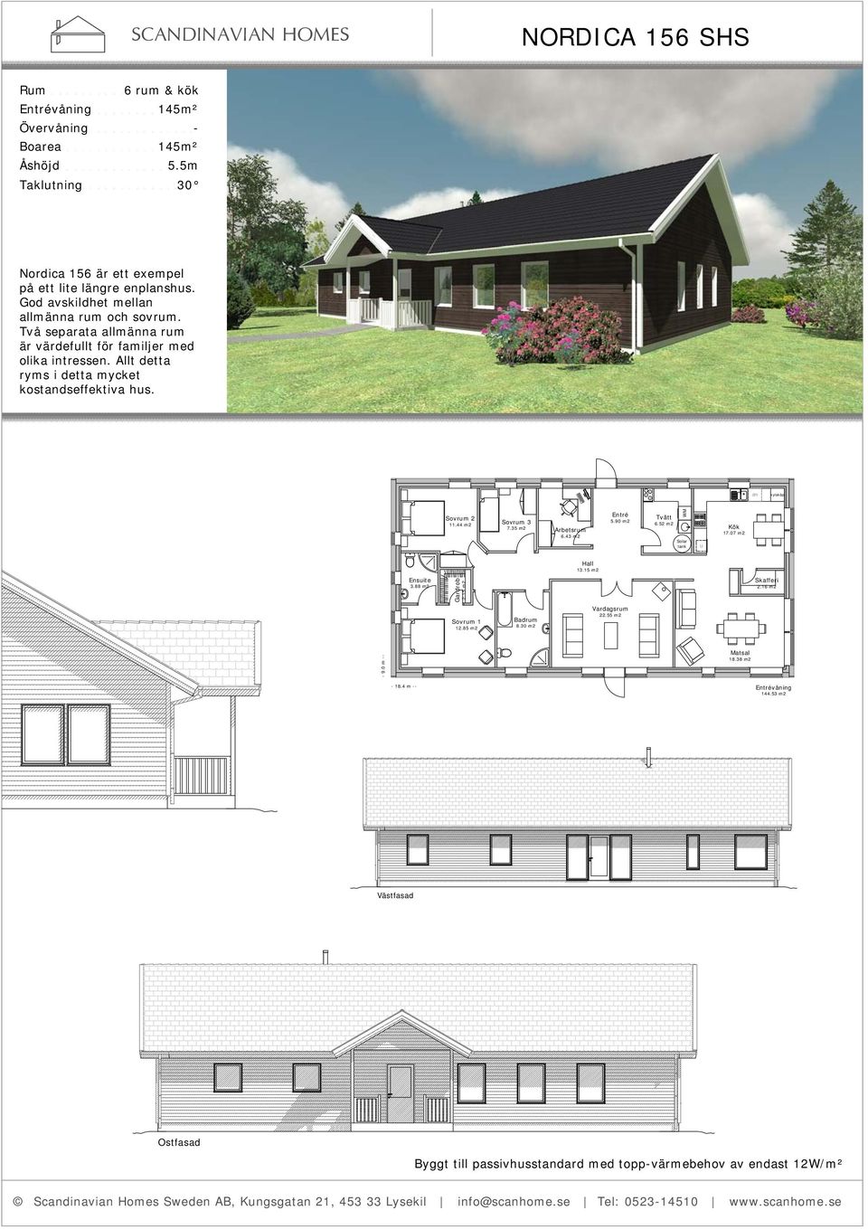 m Sovrum. m Arbetsrum.0 m. m. m.0 m Solar tank U Hall. m Ensuite. m Gardrob. m Skafferi. m. m.0 m. m -.0 m -- 