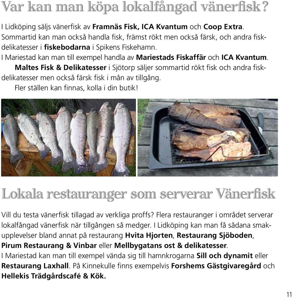 I Mariestad kan man till exempel handla av Mariestads Fiskaffär och ICA Kvantum.
