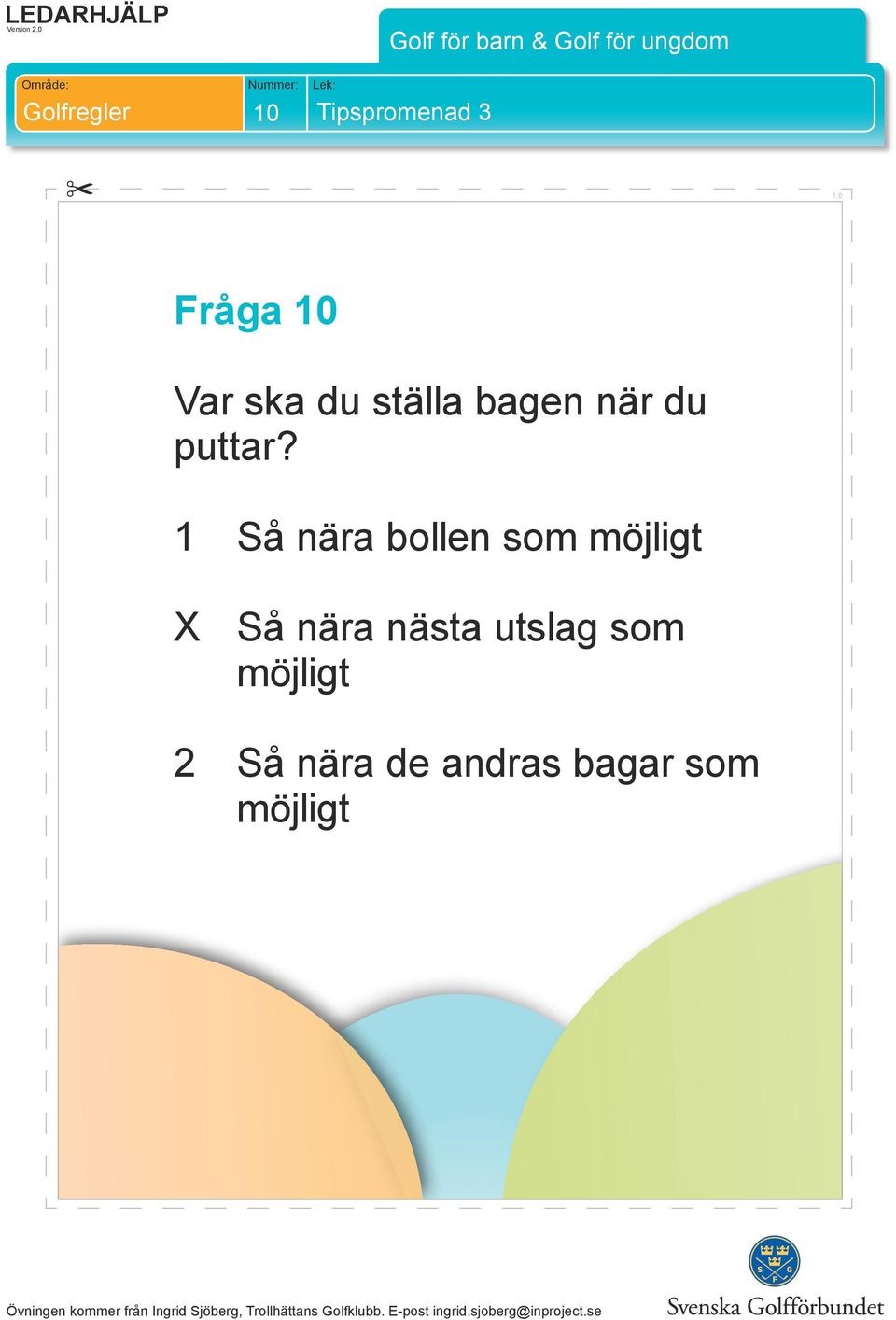 1 Så nära bollen som möjligt X Så