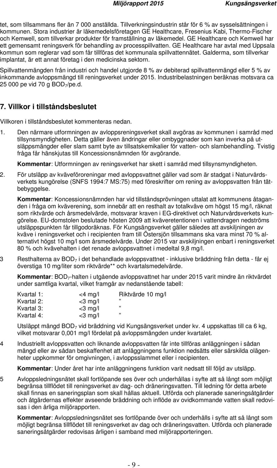 GE Healthcare och Kemwell har ett gemensamt reningsverk för behandling av processpillvatten.