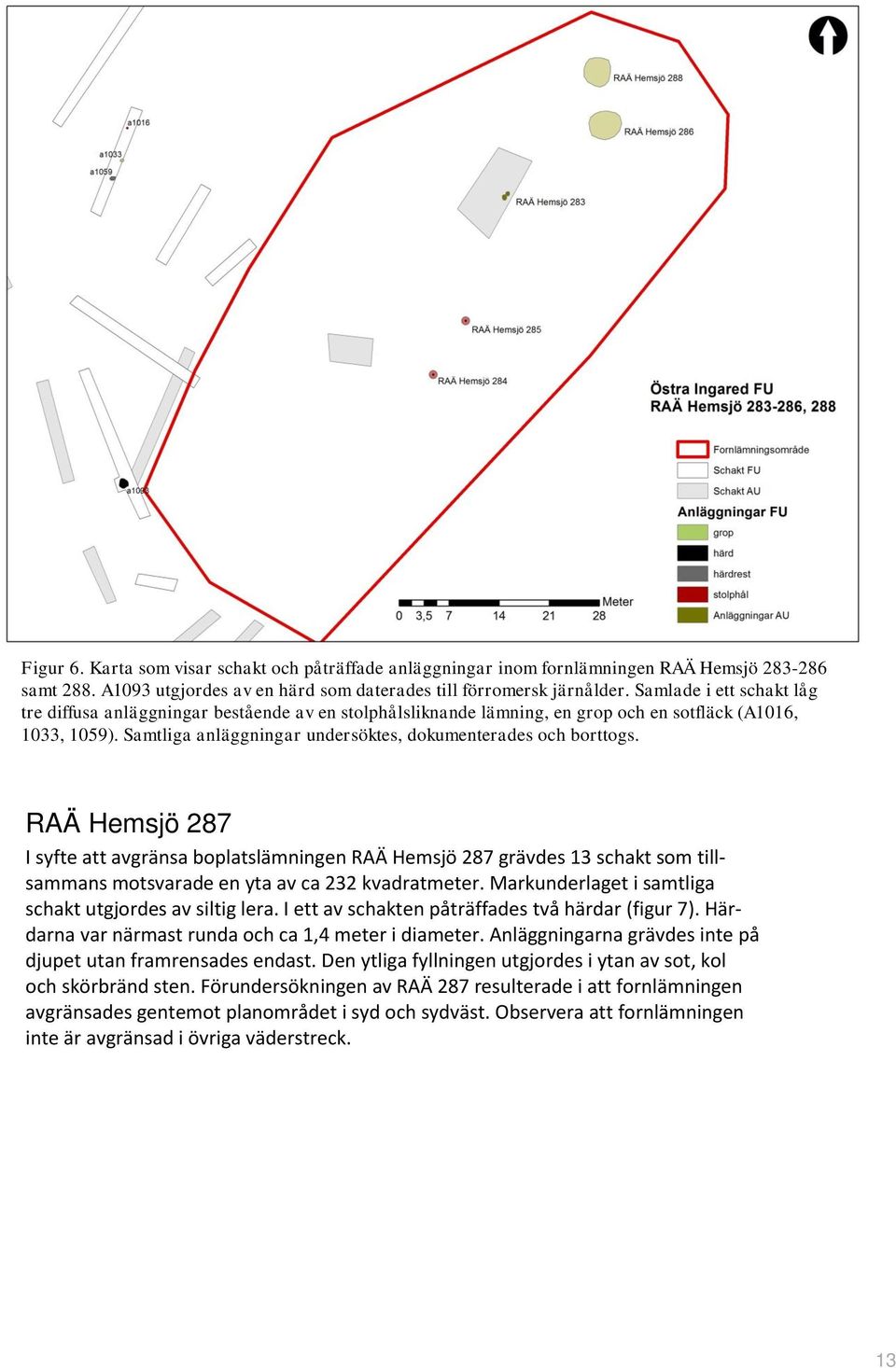 Samtliga anläggningar undersöktes, dokumenterades och borttogs.