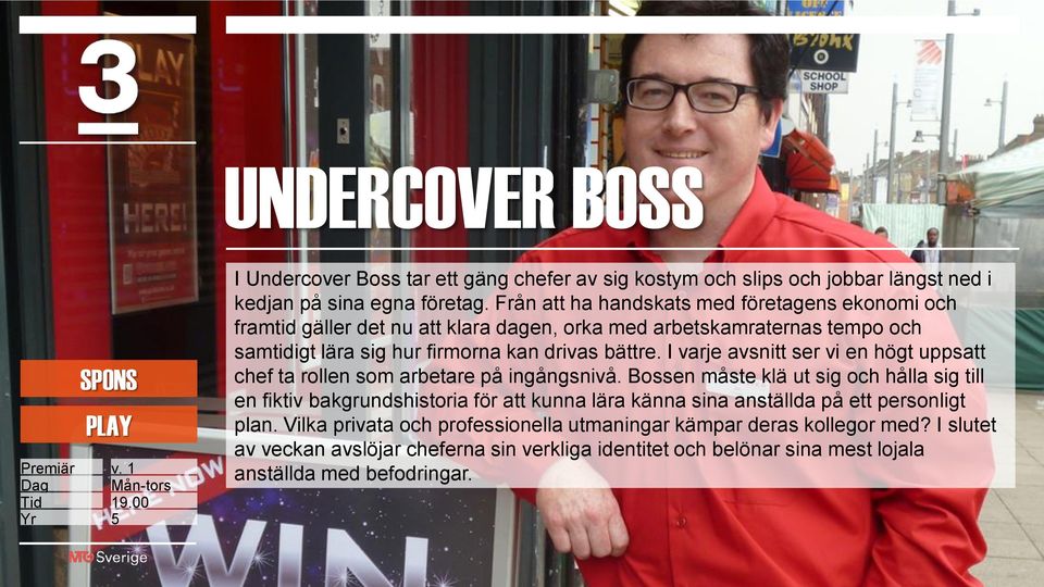 I varje avsnitt ser vi en högt uppsatt chef ta rollen som arbetare på ingångsnivå.