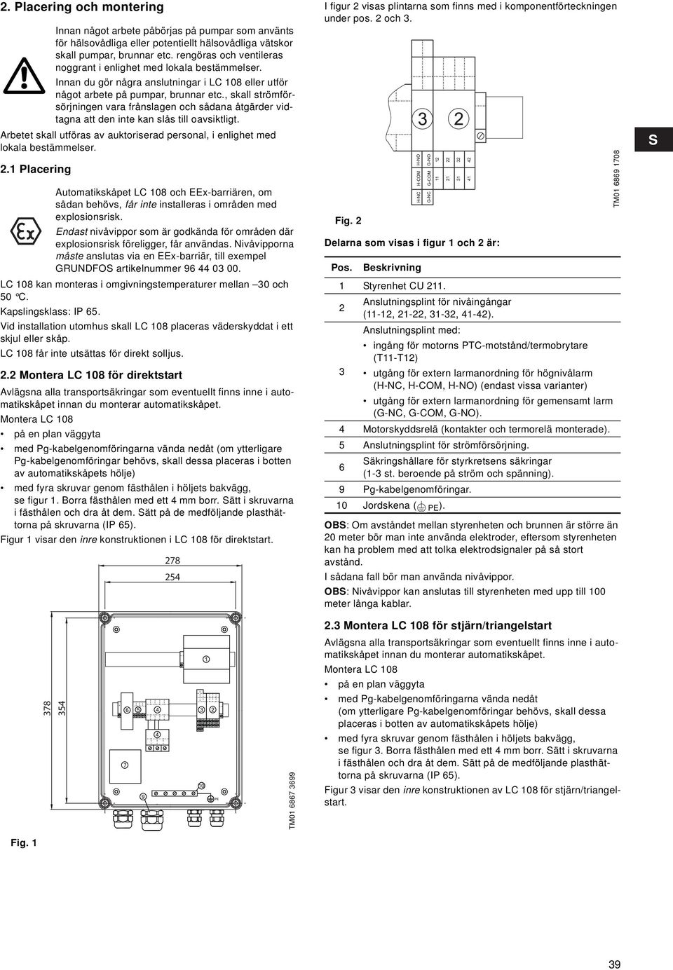 rengöras och ventileras noggrant i enlighet med lokala bestämmelser. Innan du gör några anslutningar i LC 08 eller utför något arbete på pumpar, brunnar etc.