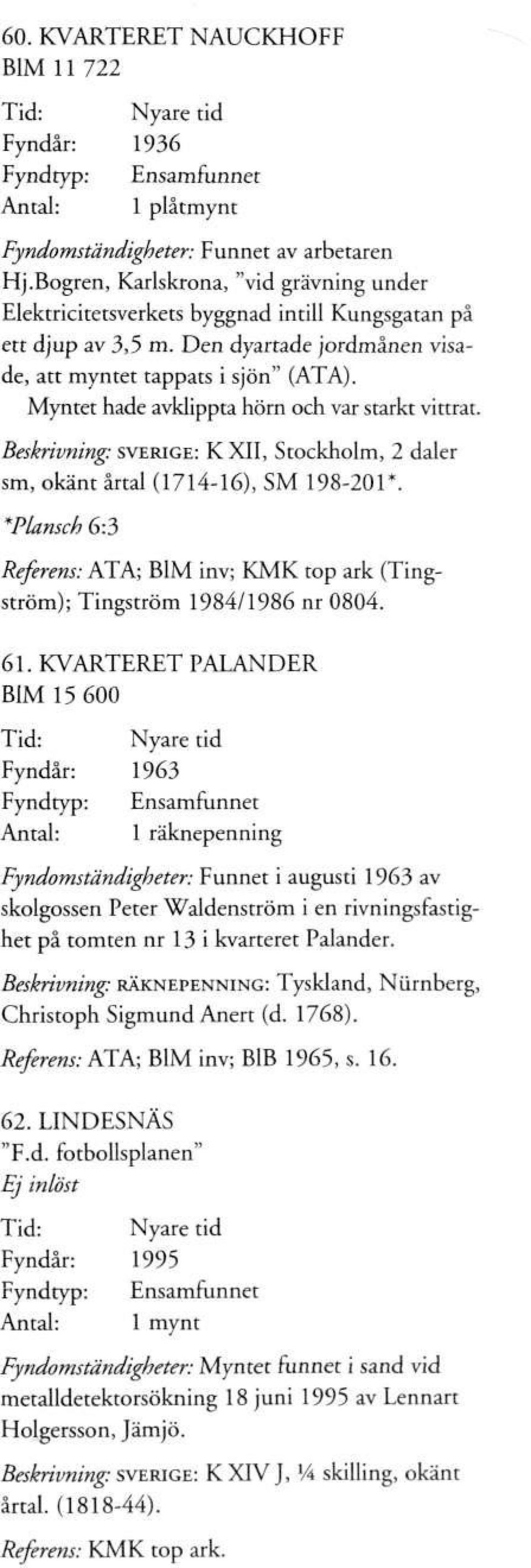 Myntet hade avklippta hörn och var starkt vittrat. Beskrivning: SVERIGE: K XII, Stockholm, 2 daler sm, okänt årtal (1714-16), SM 198-201*.