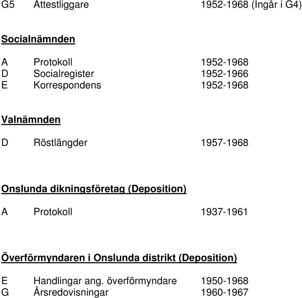 dikningsföretag (Deposition) A Protokoll 1937-1961 Överförmyndaren i Onslunda