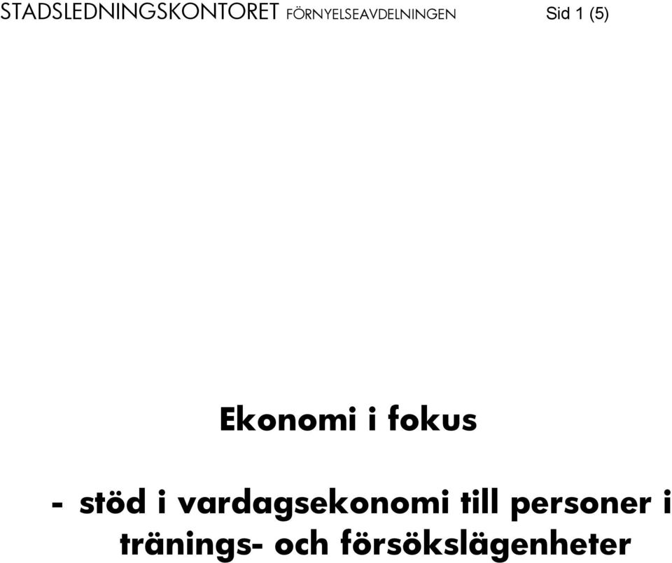 Ekonomi i fokus - stöd i