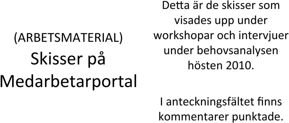 workshopar och intervjuer under behovsanalysen