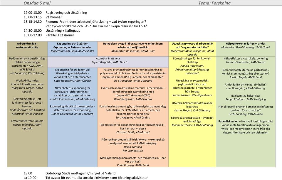 00 Parallella sessioner Arbetsförmåga metoder att mäta Bedömning av arbetsförmåga utifrån bedömningsinstrumenten AWC, AWP, WRI & WEIS Jan Sandqvist, ISV Linköping Work Ability Index Krav och