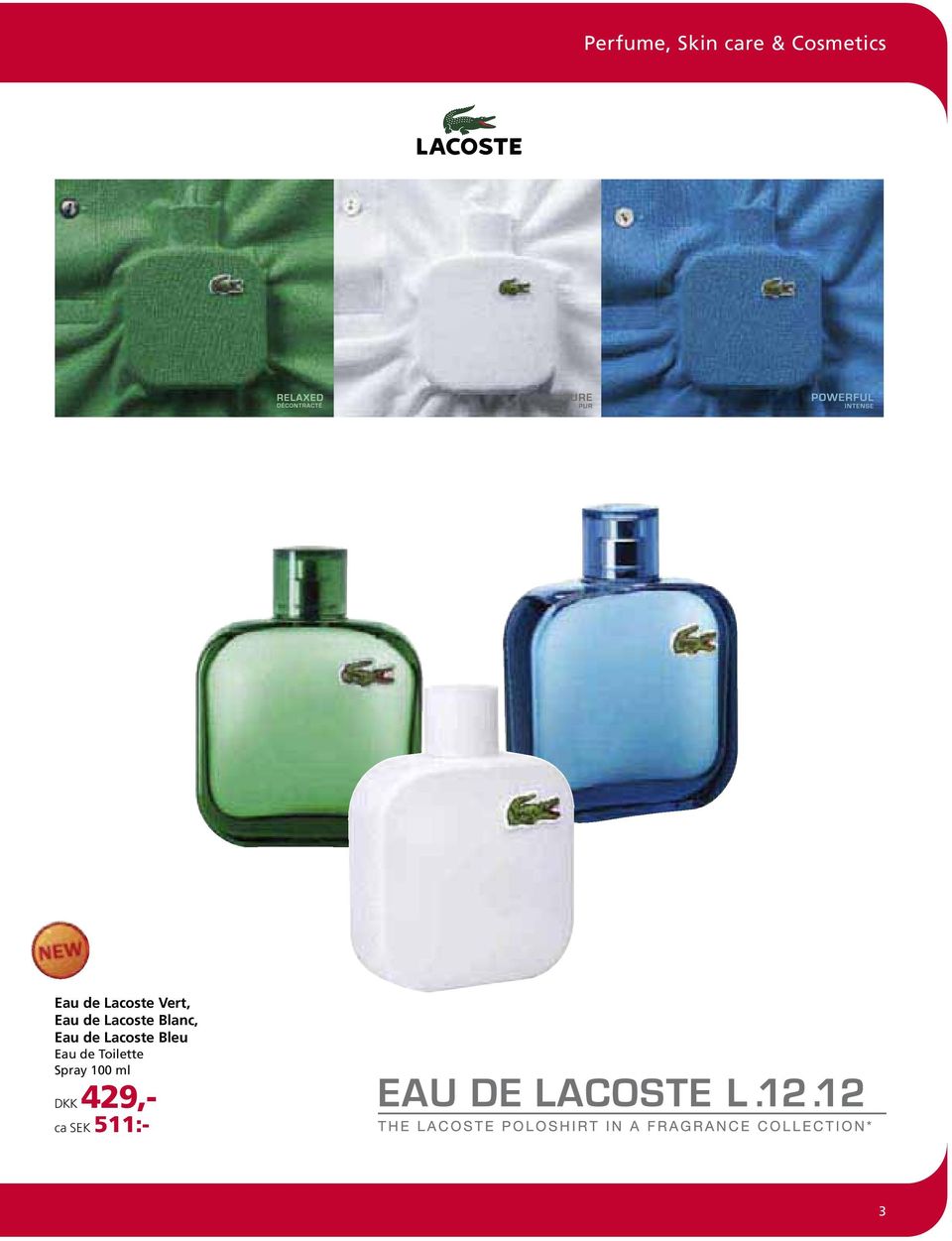 Blanc, Eau de Lacoste Bleu Eau de