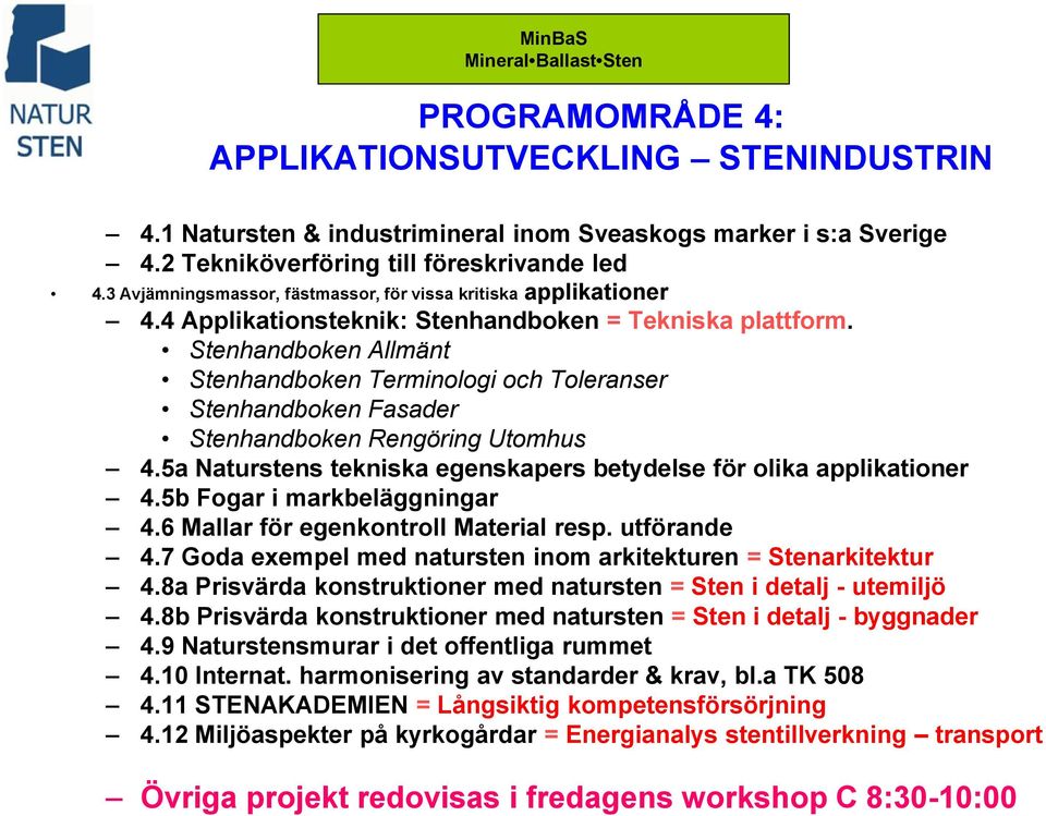 Stenhandboken Allmänt Stenhandboken Terminologi och Toleranser Stenhandboken Fasader Stenhandboken Rengöring Utomhus 4.5a Naturstens tekniska egenskapers betydelse för olika applikationer 4.