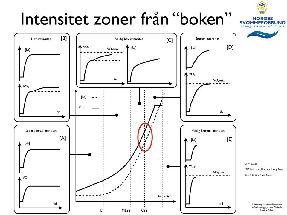 intensitet [La] [A] [La] [E] VO2 VO2 VO2max LT = Tröskel MLSS = Maximal Lactate Steady State CSS =