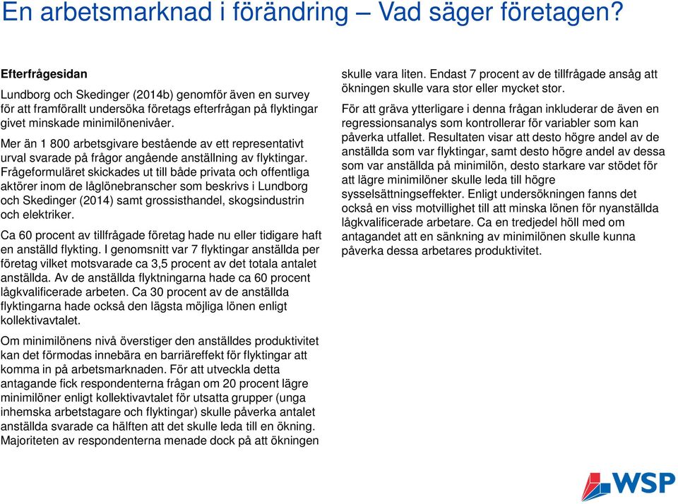 Mer än 1 800 arbetsgivare bestående av ett representativt urval svarade på frågor angående anställning av flyktingar.