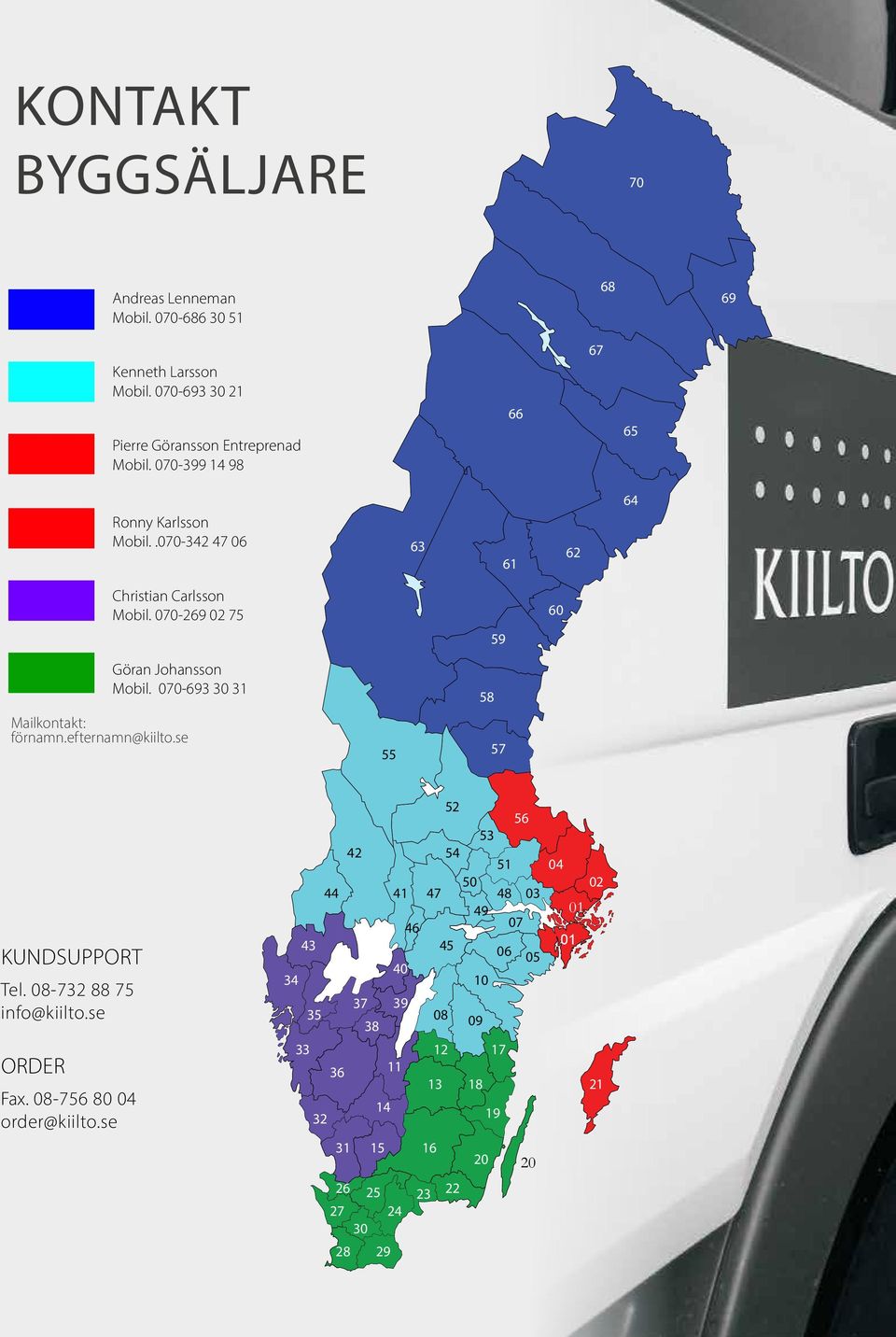 070-693 30 31 Mailkontakt: förnamn.efternamn@kiilto.se 55 58 57 KUNDSUPPORT Tel. 08-732 88 75 info@kiilto.se ORDER Fax. 08-756 80 04 order@kiilto.