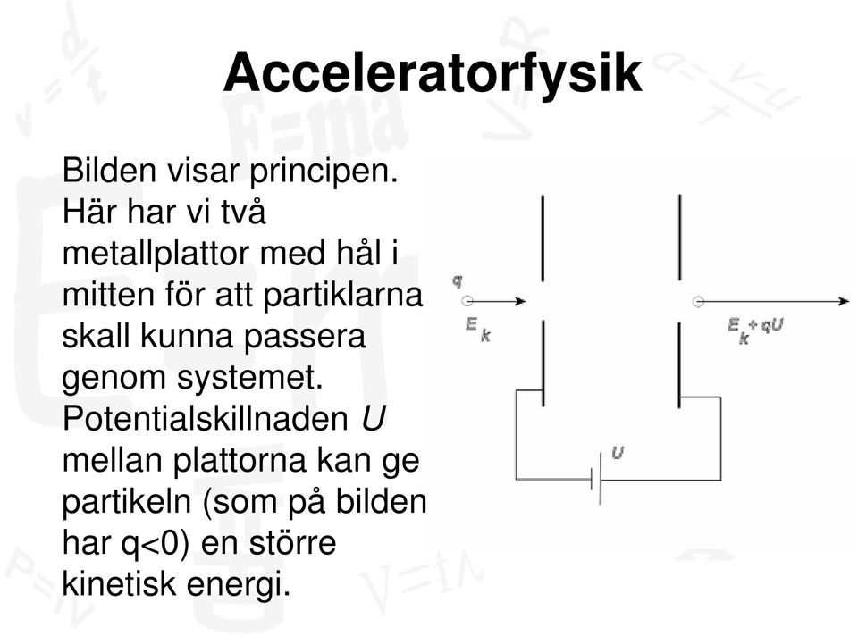 partiklarna skall kunna passera genom systemet.