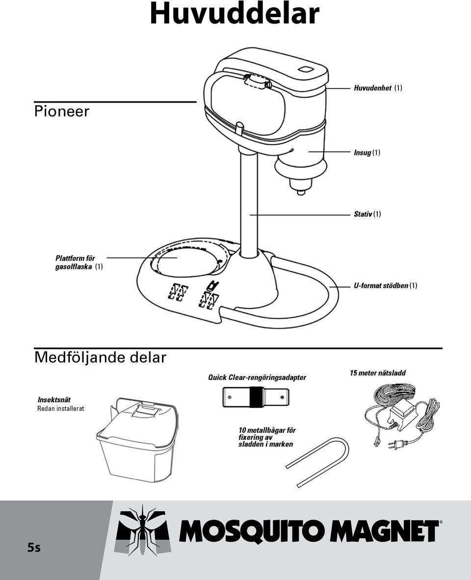 delar Quick Clear-rengöringsadapter 15 meter nätsladd