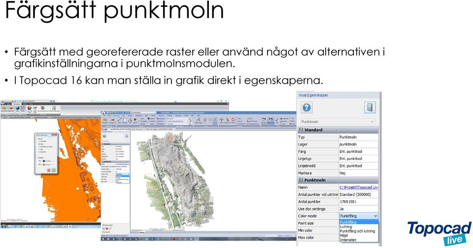 grafikinställningarna i punktmolnsmodulen.