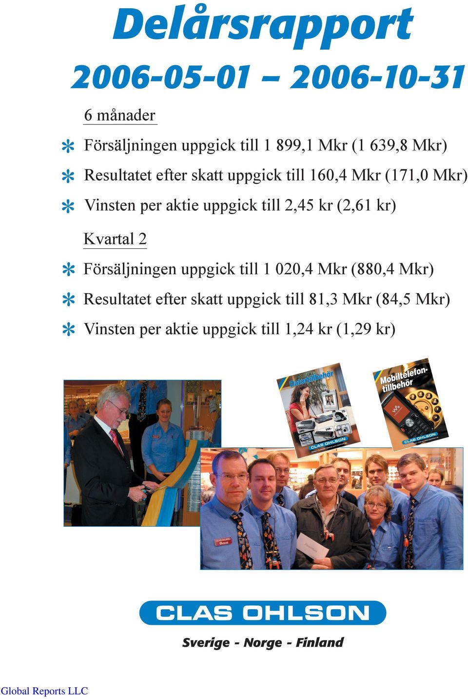 639,8 Mkr) Kvartal 2 Resultatet efter skatt uppgick till 81,3 Mkr (84,5 Mkr) Vinsten per aktie