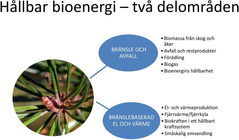 hållbarhet BRÄNSLEBASERAD EL OCH VÄRME El- och värmeproduktion
