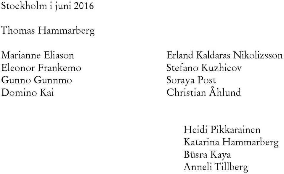 Nikolizsson Stefano Kuzhicov Soraya Post Christian Åhlund