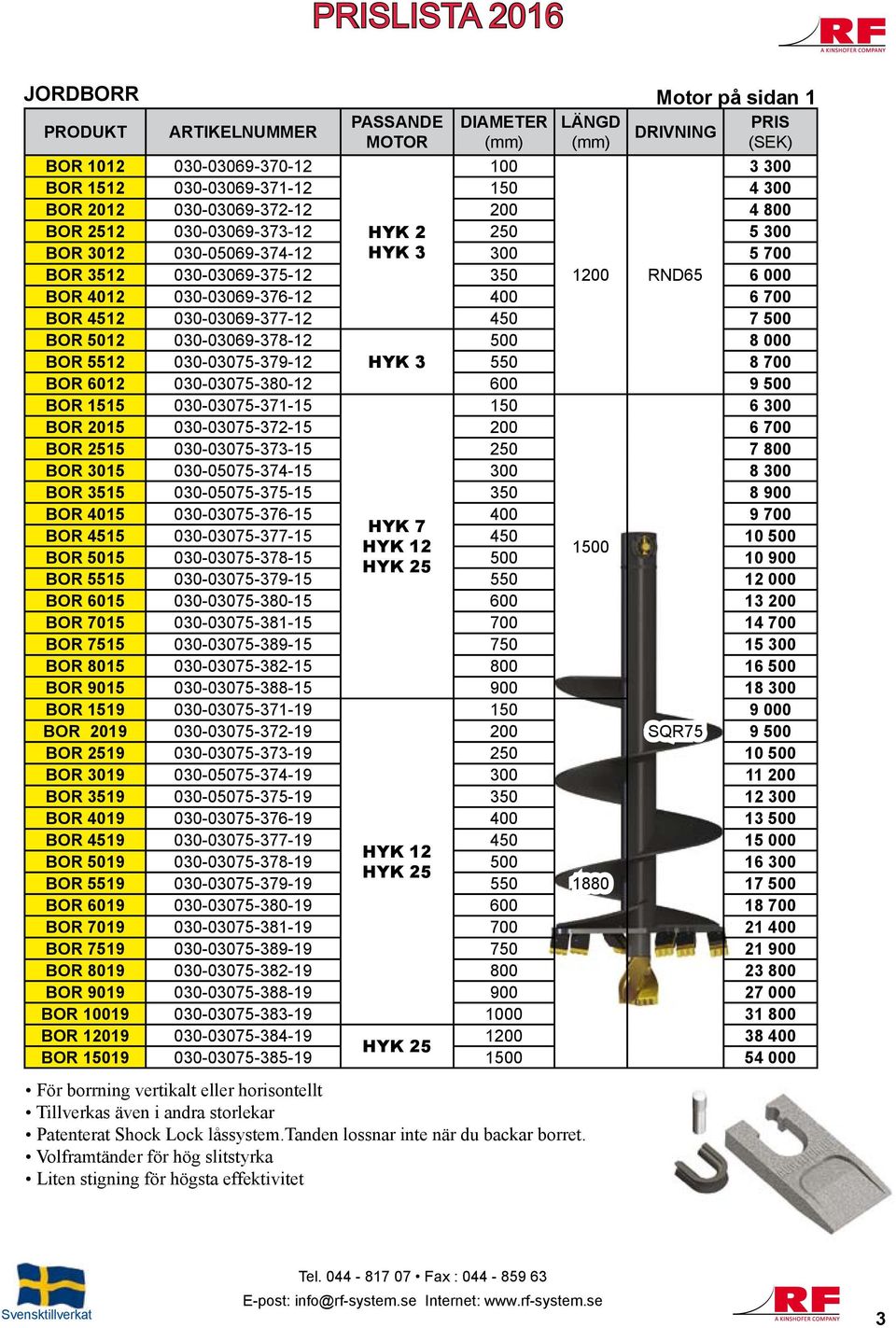 500 BOR 5012 030-03069-378-12 500 8 000 BOR 5512 030-03075-379-12 HYK 3 550 8 700 BOR 6012 030-03075-380-12 600 9 500 BOR 1515 030-03075-371-15 150 6 300 BOR 2015 030-03075-372-15 200 6 700 BOR 2515