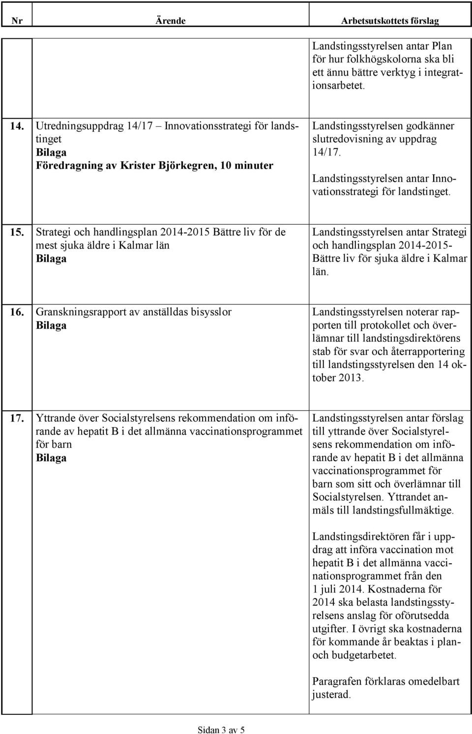 Landstingsstyrelsen antar Innovationsstrategi för landstinget. 15.