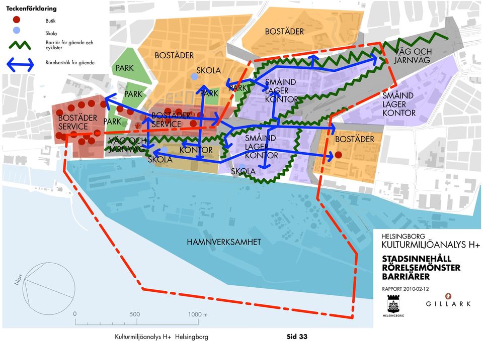 KONTOR SKOA BOSTÄDER VÄG OCH JÄRNVÄG SMÅIND AGER KONTOR Norr HAMNVERKSAMHET HESINGBORG KUTURMIJÖANAYS H+