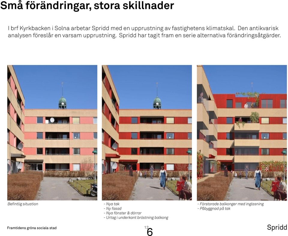 Spridd har tagit fram en serie alternativa förändringsåtgärder.