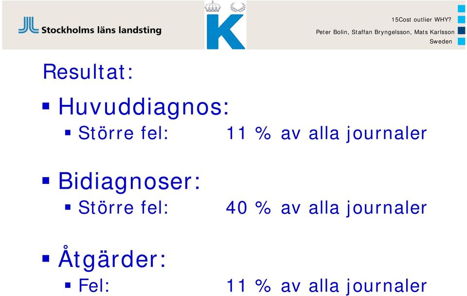 av alla journaler Bidiagnoser: Större