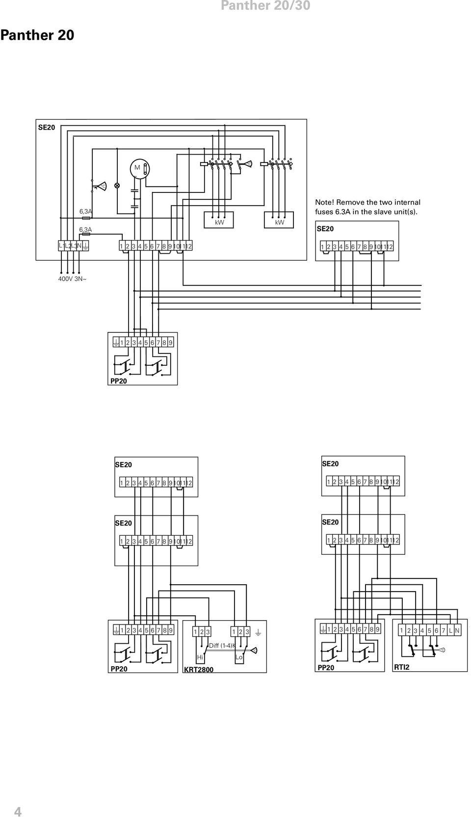 6,3A kw kw L1L 23 L N 400V 3N~ 123456789 PP20 123456789 1