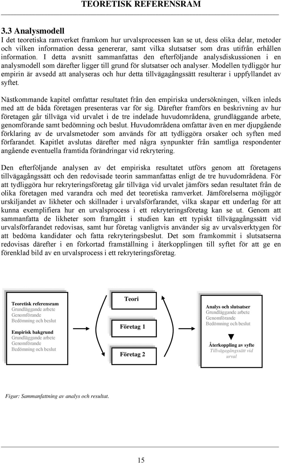 information. I detta avsnitt sammanfattas den efterföljande analysdiskussionen i en analysmodell som därefter ligger till grund för slutsatser och analyser.