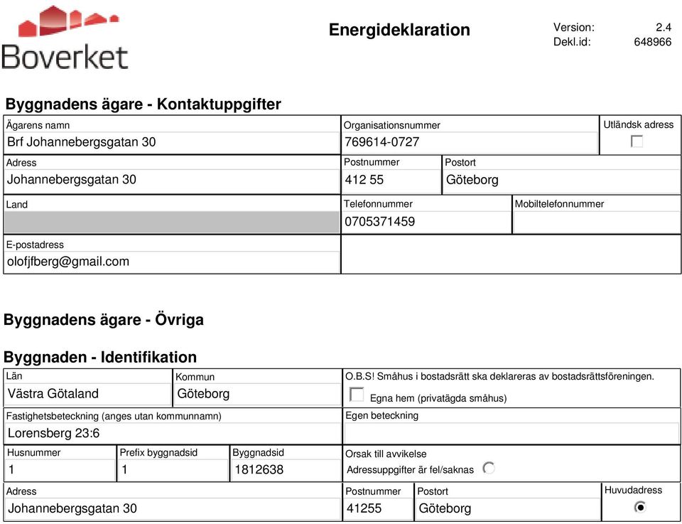 Postort Land E-postadress olofjfberg@gmail.