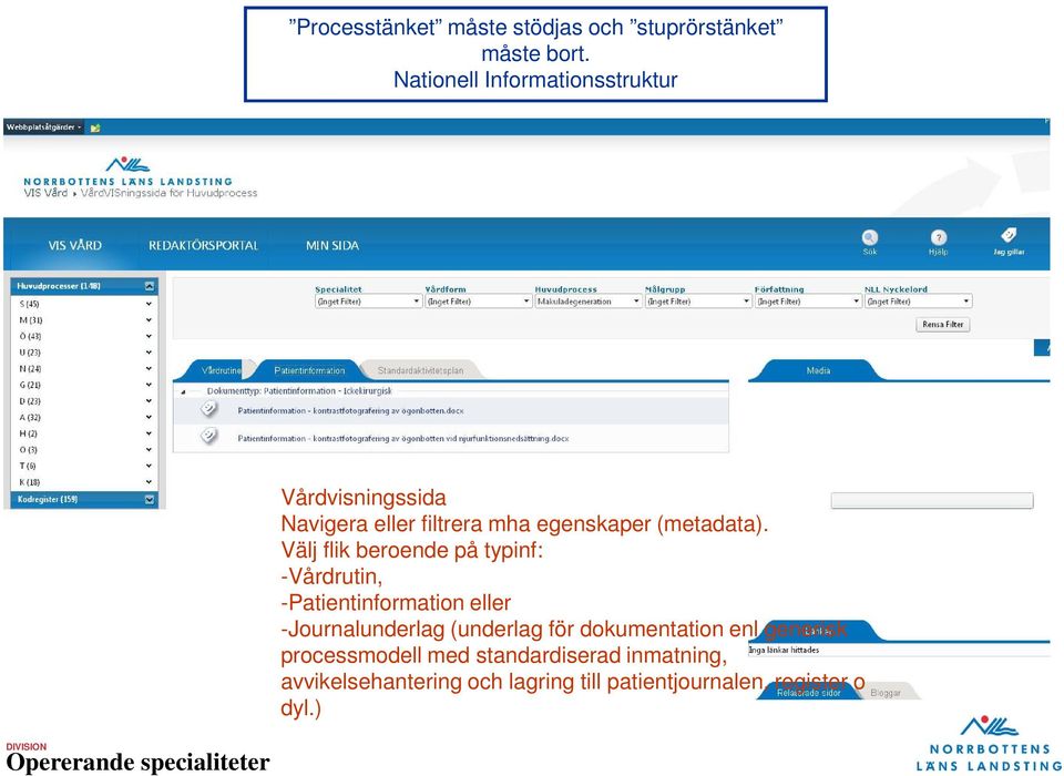 -Journalunderlag (underlag för dokumentation enl generisk processmodell med