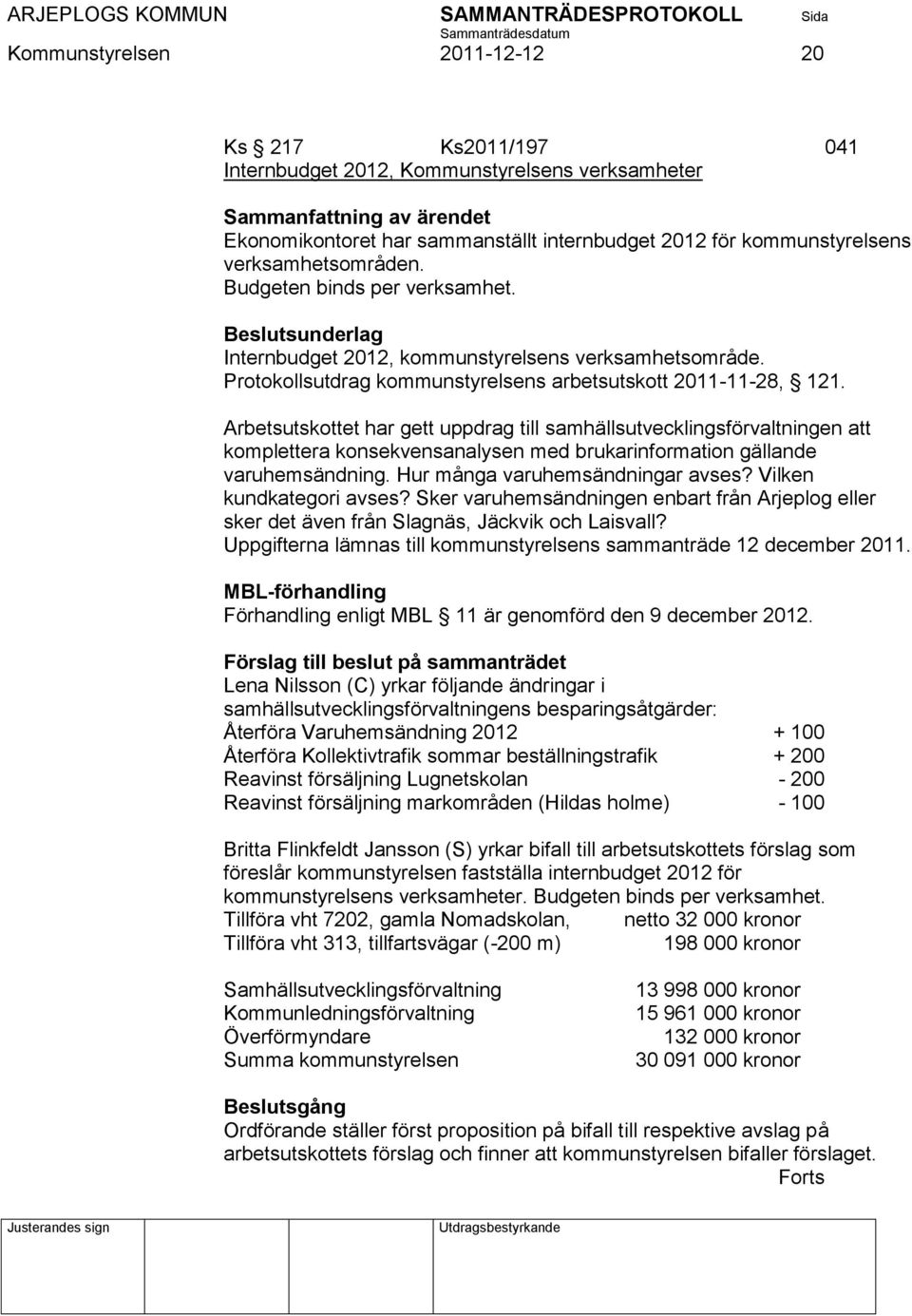 Arbetsutskottet har gett uppdrag till samhällsutvecklingsförvaltningen att komplettera konsekvensanalysen med brukarinformation gällande varuhemsändning. Hur många varuhemsändningar avses?