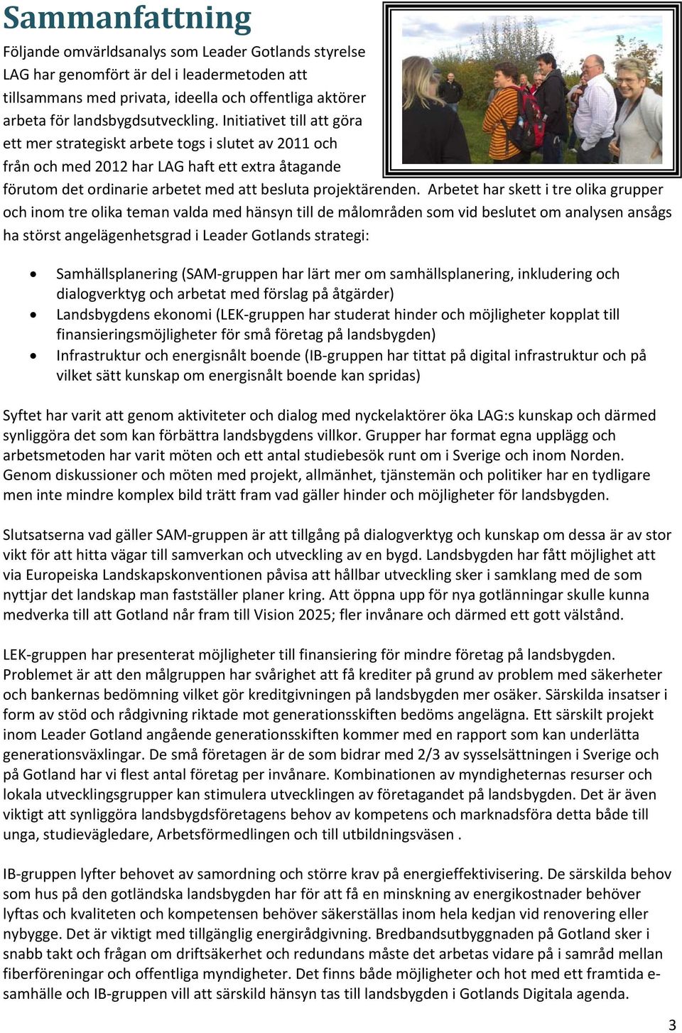 Initiativet till att göra ett mer strategiskt arbete togs i slutet av 2011 och från och med 2012 har LAG haft ett extra åtagande förutom det ordinarie arbetet med att besluta projektärenden.