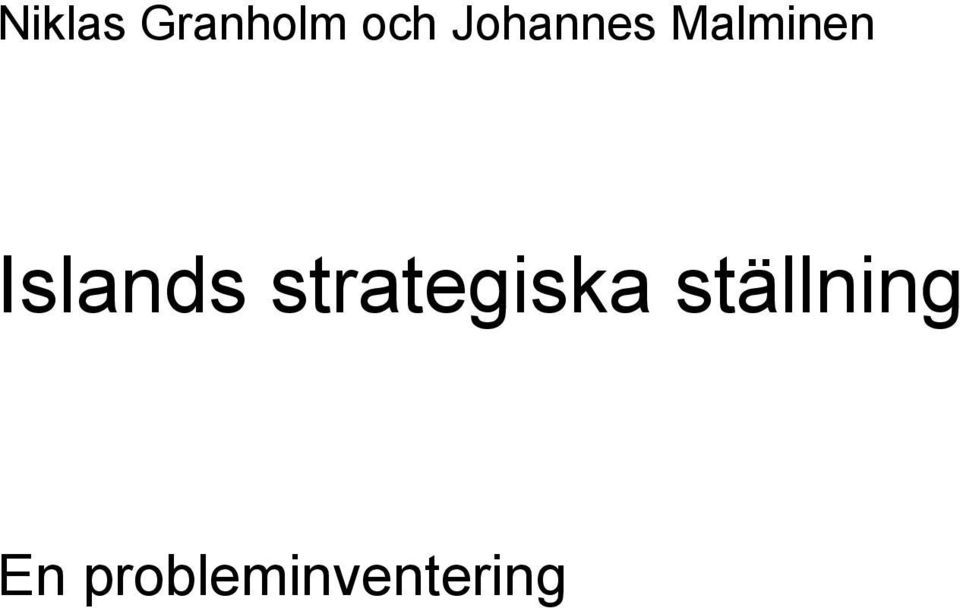 Islands strategiska