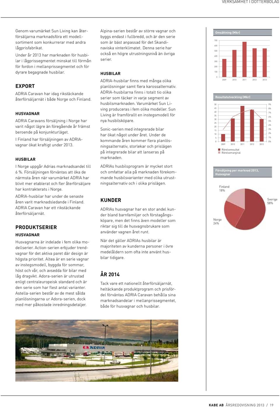 Export ADRIA Caravan har idag rikstäckande återförsäljarnät i både Norge och Finland.